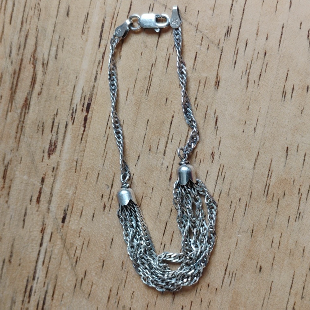 Multi Strand Sterling Silver Bracelet - Picture 10 of 10